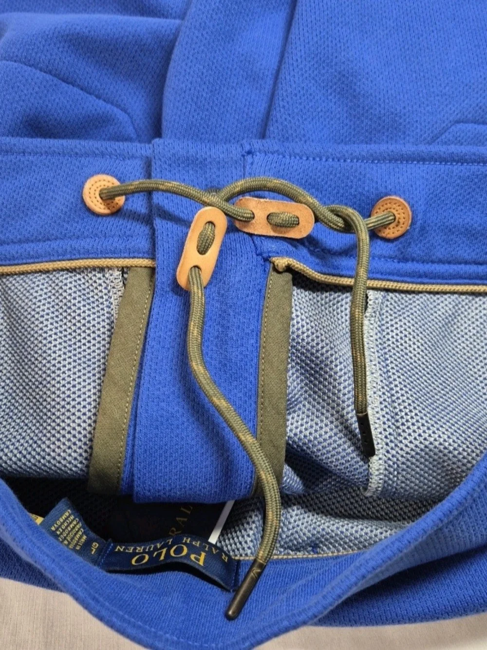 Polo Ralph Lauren Expedition Terry Shorts Men’s Size L  Large Blue Drawstring 30